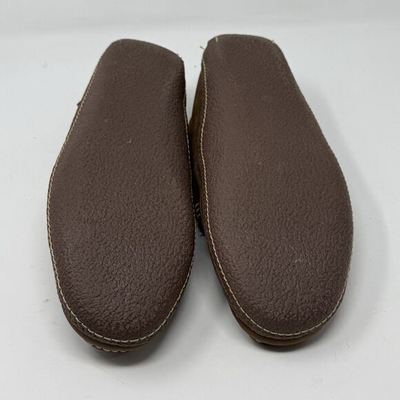 LL Bean Slippers Mens 11 M Brown Leather Flannel Lined Comfort Indoor Outdoor main image 13
